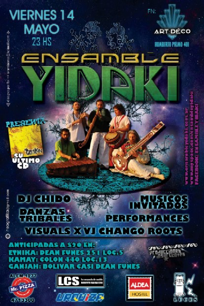 Ensamble Yidaki en Art-Deco Viernes 14 de mayo a las 23hs. Cordoba ARGENTINA.